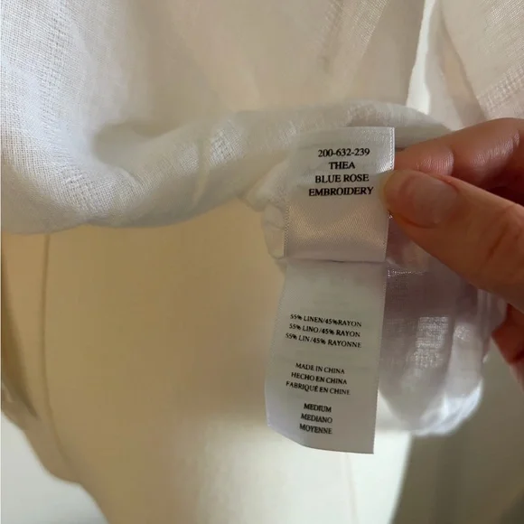 Rails Thea Embroidered Tie Front Crop Top Women Sz M Cottage Core Costal Casual - Picture 8 of 8